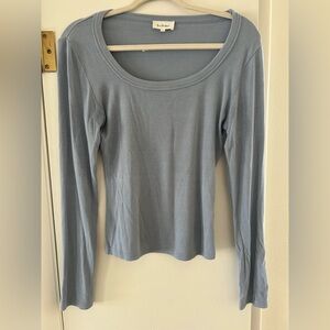 Bohme Light Blue Long Sleeve Top Ribbed